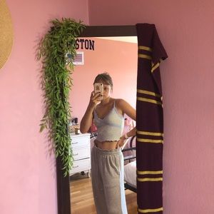 lace trim floral ribbed cami crop top